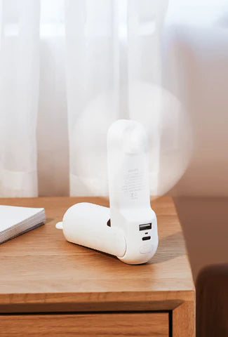 BreezePower™: Bærbar blæser med Powerbank og LED-lampe